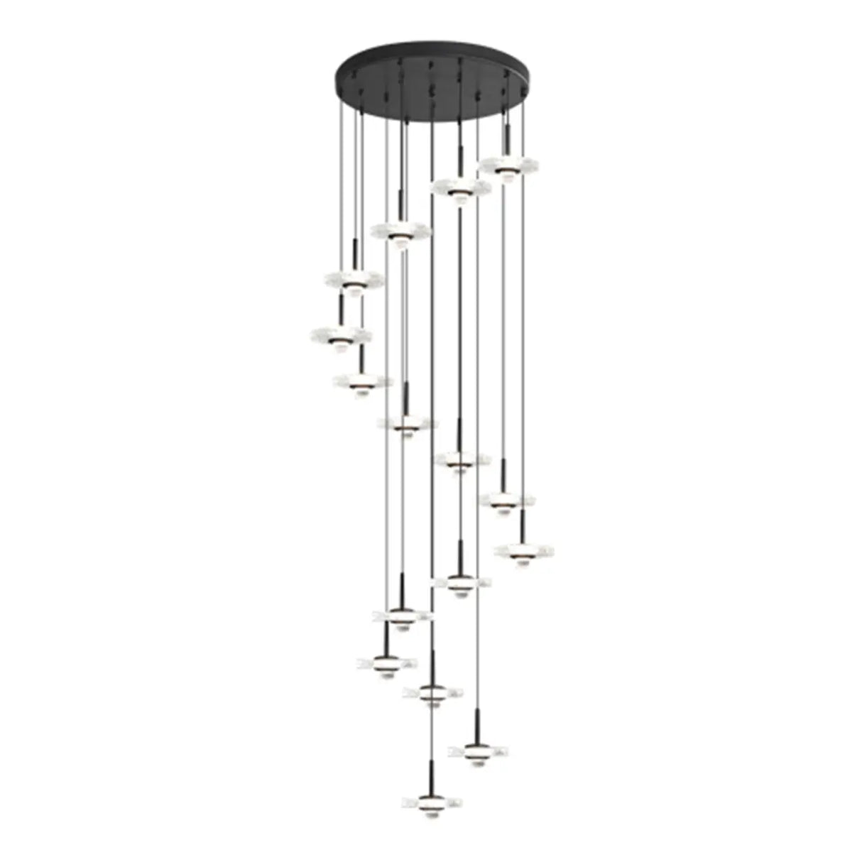 Modern Staircase Clear Acrylic Spiral LED Pendant Light Image - 5