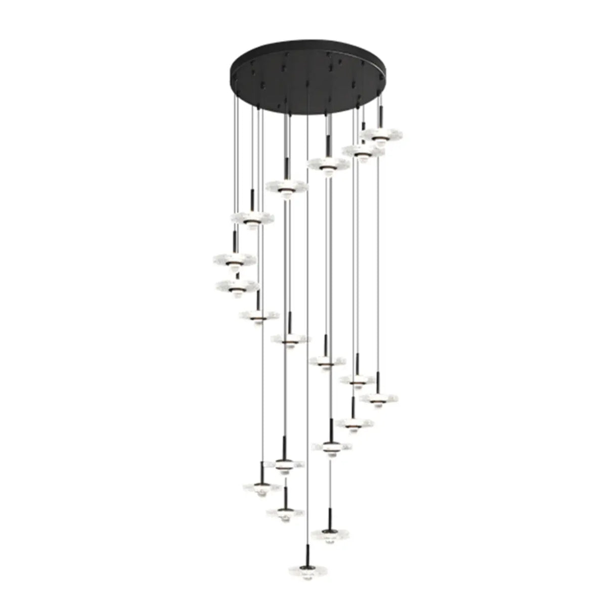 Modern Staircase Clear Acrylic Spiral LED Pendant Light Image - 7