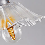 Modern Stairwell Clear Glass Flower Cluster Pendant Lights Image - 16