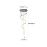 Modern Stairwell Clear Glass Flower Cluster Pendant Lights Image - 23