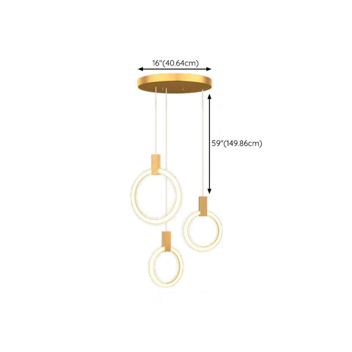 Modern Stairwell Gold Acrylic Ring LED Pendant Light 