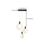 Modern Stairwell Gold Acrylic Ring LED Pendant Light Image - 24