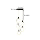 Modern Stairwell Gold Acrylic Ring LED Pendant Light Image - 26