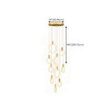 Modern Stairwell Gold Acrylic Ring LED Pendant Light Image - 29