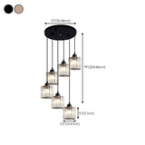 Modern Stairwell Rectangle Crystal Spiral Pendant Light #size