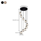 Modern Stairwell Rectangle Crystal Spiral Pendant Light Image - 29