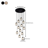 Modern Stairwell Rectangle Crystal Spiral Pendant Light Image - 31