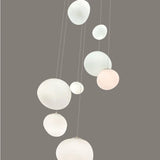 Modern Stairwell White Globe Cluster Pendant Light Image - 13