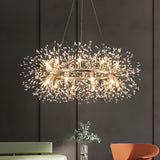 Modern Starburst Crystal Round Chandelier Flexible Length Image - 1