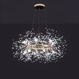 Modern Starburst Crystal Round Chandelier Flexible Length Image - 2