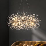 Modern Starburst Crystal Round Chandelier Flexible Length Image - 4