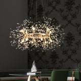 Modern Starburst Crystal Round Chandelier Flexible Length Image - 5