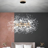 Modern Starburst Crystal Round Chandelier Flexible Length Image - 6