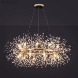 Modern Starburst Crystal Round Chandelier Flexible Length Image - 7