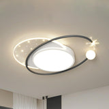 Modern Starburst Grey Flush Mount Light Living Room Image - 10