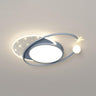 Modern Starburst Grey Flush Mount Light Living Room Image - 12