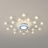 Modern Starburst Grey Flush Mount Light Living Room Image - 22