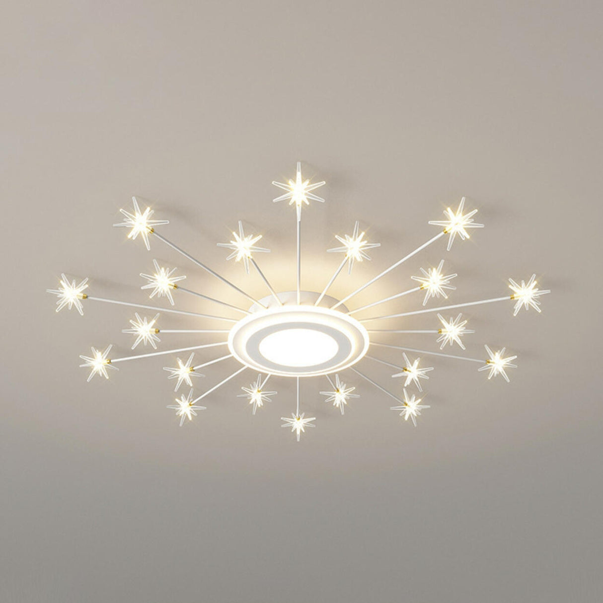 Modern Starburst Grey Flush Mount Light Living Room Image - 24