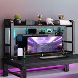 Modern Steel Gaming Desk Organizer Storage Bookcase Image - 2