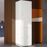 Modern Steel White Clothing Rod Wardrobe with Shelves Image - 2