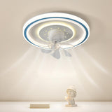 Modern Stepless Dimming Round Ceiling Fan with Light Image - 1