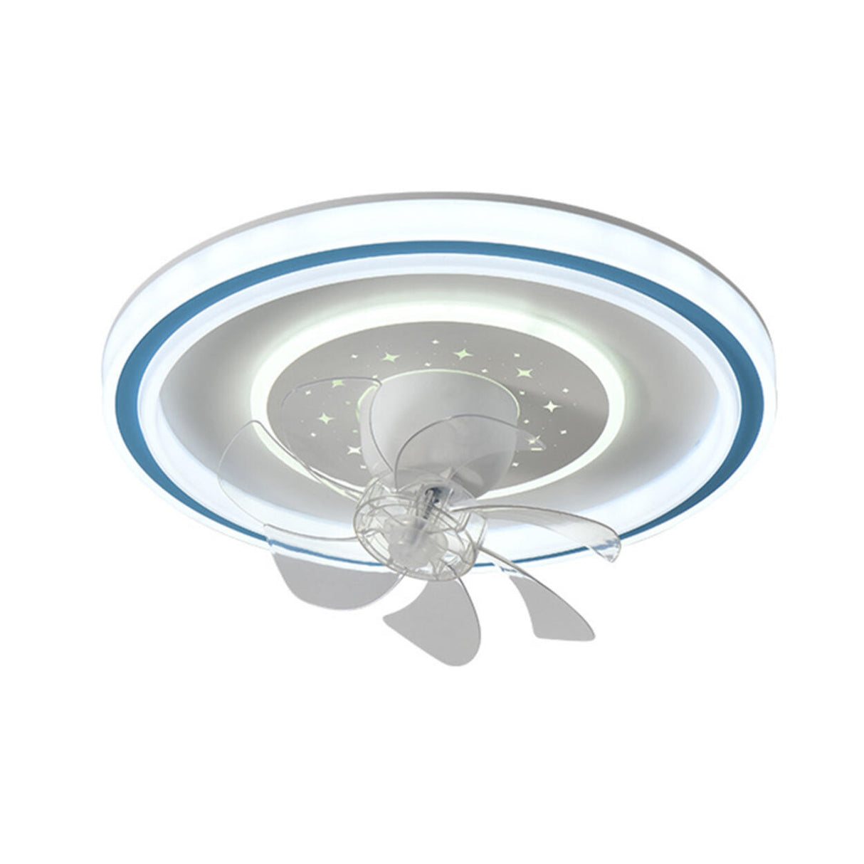 Modern Stepless Dimming Round Ceiling Fan with Light Image - 10