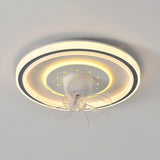 Modern Stepless Dimming Round Ceiling Fan with Light Image - 12