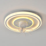 Modern Stepless Dimming Round Ceiling Fan with Light Image - 13