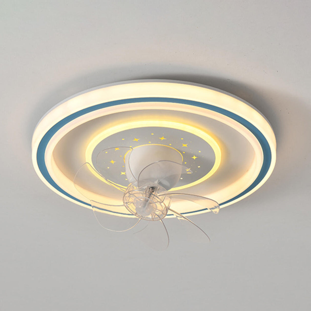 Modern Stepless Dimming Round Ceiling Fan with Light Image - 15