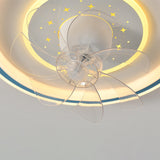 Modern Stepless Dimming Round Ceiling Fan with Light Image - 17