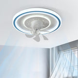 Modern Stepless Dimming Round Ceiling Fan with Light Image - 3