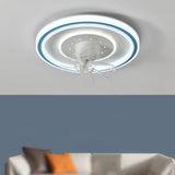 Modern Stepless Dimming Round Ceiling Fan with Light Image - 6