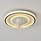 Modern Stepless Dimming Round Ceiling Fan with Light Image - 8