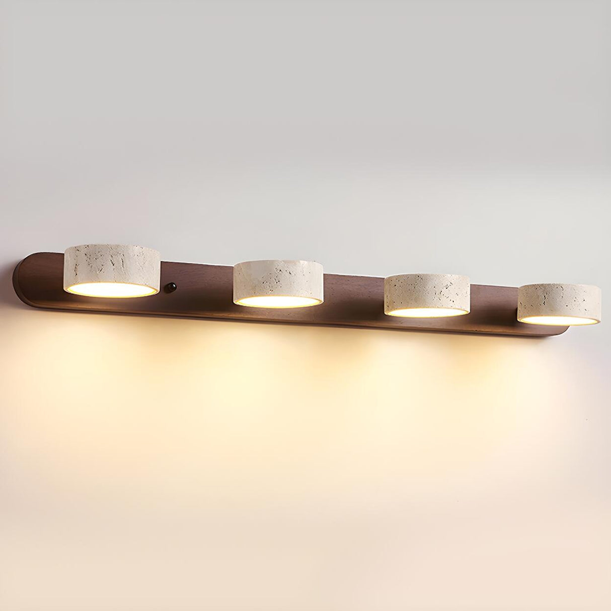 Modern Stone Circular Multi-Light LED Vanity Light Image - 11