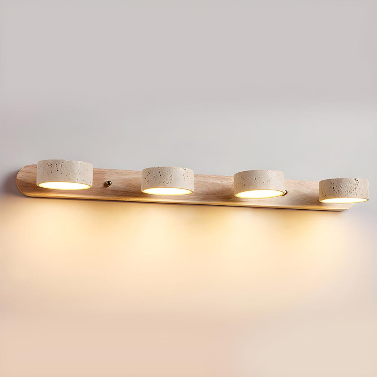 Modern Stone Circular Multi-Light LED Vanity Light Image - 9