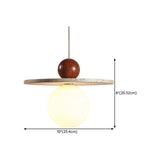 Modern Stone Disc White Glass Globe Pendant Light #size