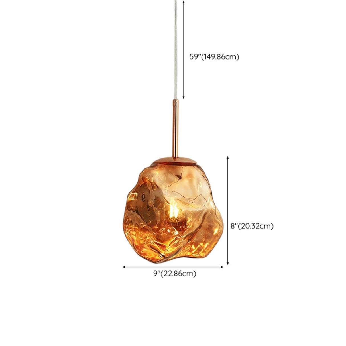 Modern Stone Ice Cube Glass Adjustable Height Pendant Light 