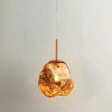 Modern Stone Ice Cube Glass Adjustable Height Pendant Light Image - 7