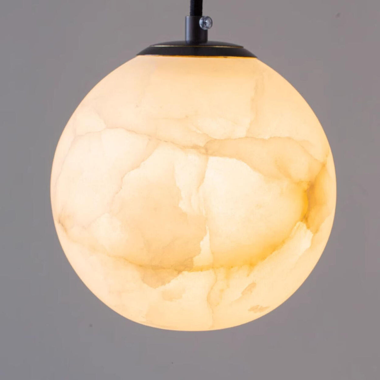 Modern Stone Marble Globe Pendant Light Flexible Length Image - 10