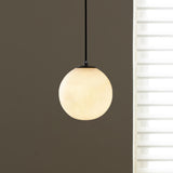 Modern Stone Marble Globe Pendant Light Flexible Length Image - 2