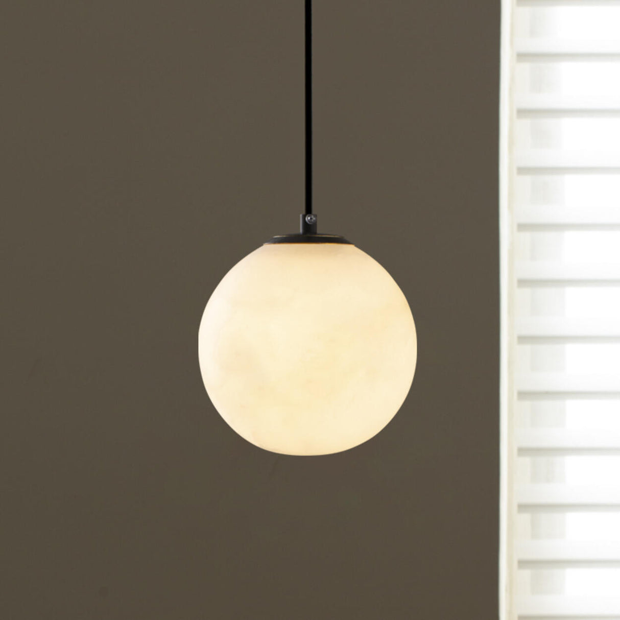 Modern Stone Marble Globe Pendant Light Flexible Length Image - 3