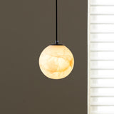 Modern Stone Marble Globe Pendant Light Flexible Length Image - 5