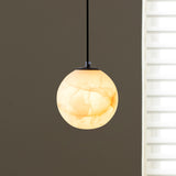 Modern Stone Marble Globe Pendant Light Flexible Length Image - 7