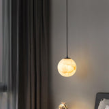 Modern Stone Marble Globe Pendant Light Flexible Length Image - 8