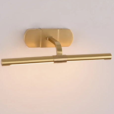 Modern Straight Linear Brass Wall-Mounted Vanity Light Image - 1