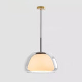 Modern String Drum 2 Tier Clear Glass Pendant Light Image - 8