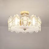 Modern Style Shell-Shaped Flush Mount Light  Pearl Accents Image - 11