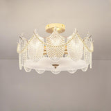 Modern Style Shell-Shaped Flush Mount Light  Pearl Accents Image - 12