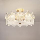 Modern Style Shell-Shaped Flush Mount Light  Pearl Accents Image - 13