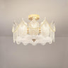 Modern Style Shell-Shaped Flush Mount Light  Pearl Accents Image - 14